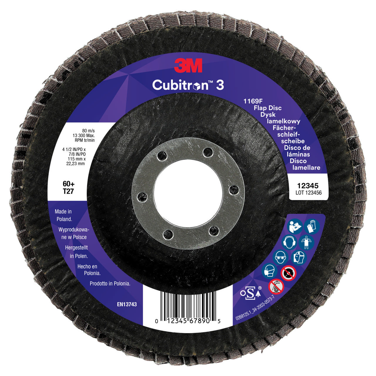 3M Cubitron 3 Fan-Shaped Sanding Disc 1169F