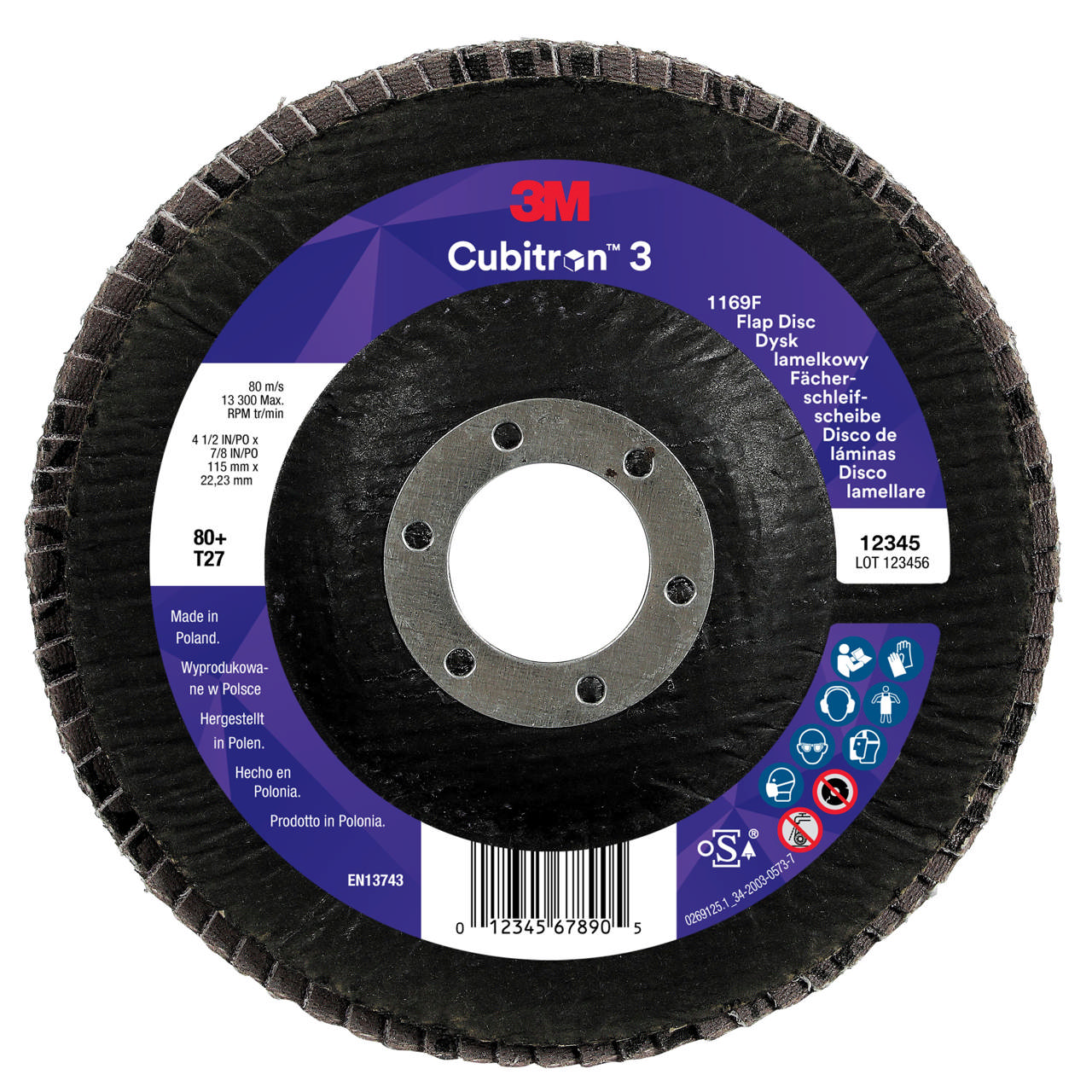 3M Cubitron 3 Fan-Shaped Sanding Disc 1169F