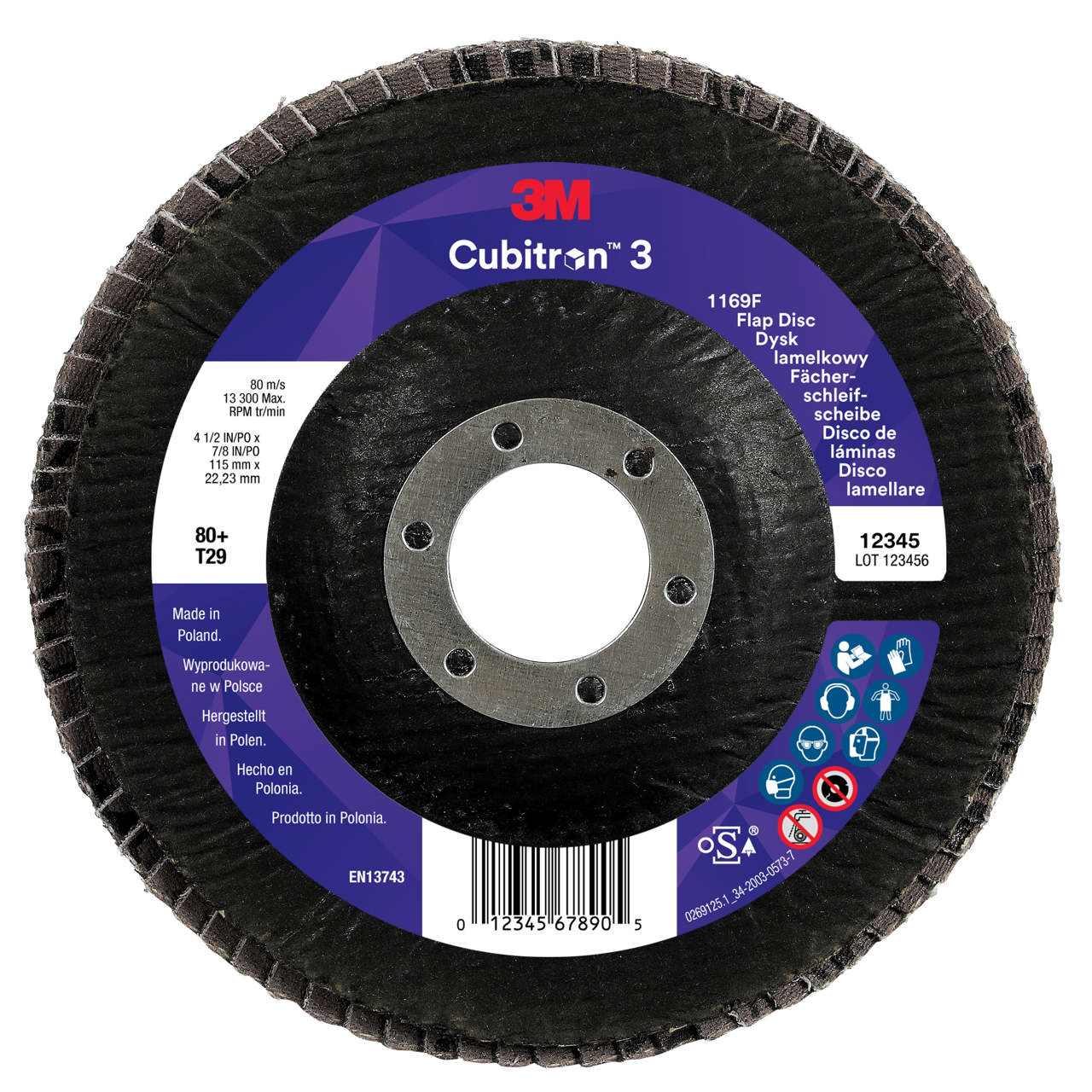 3M Cubitron 3 Fan-Shaped Sanding Disc 1169F