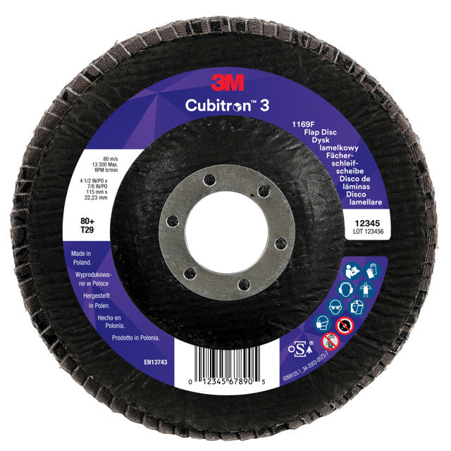 3M Cubitron 3 Fan-Shaped Sanding Disc 1169F