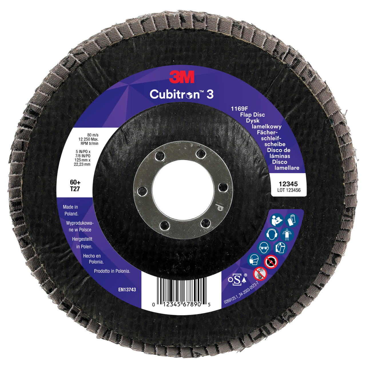 3M Cubitron 3 Fan-Shaped Sanding Disc 1169F