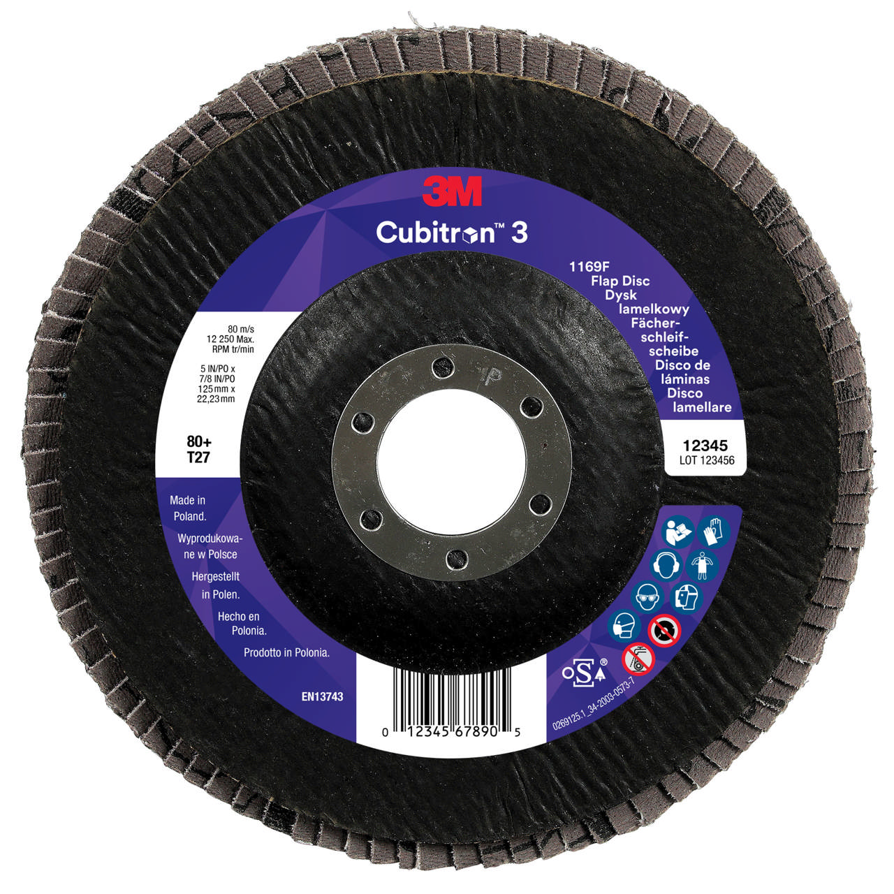3M Cubitron 3 Fan-Shaped Sanding Disc 1169F