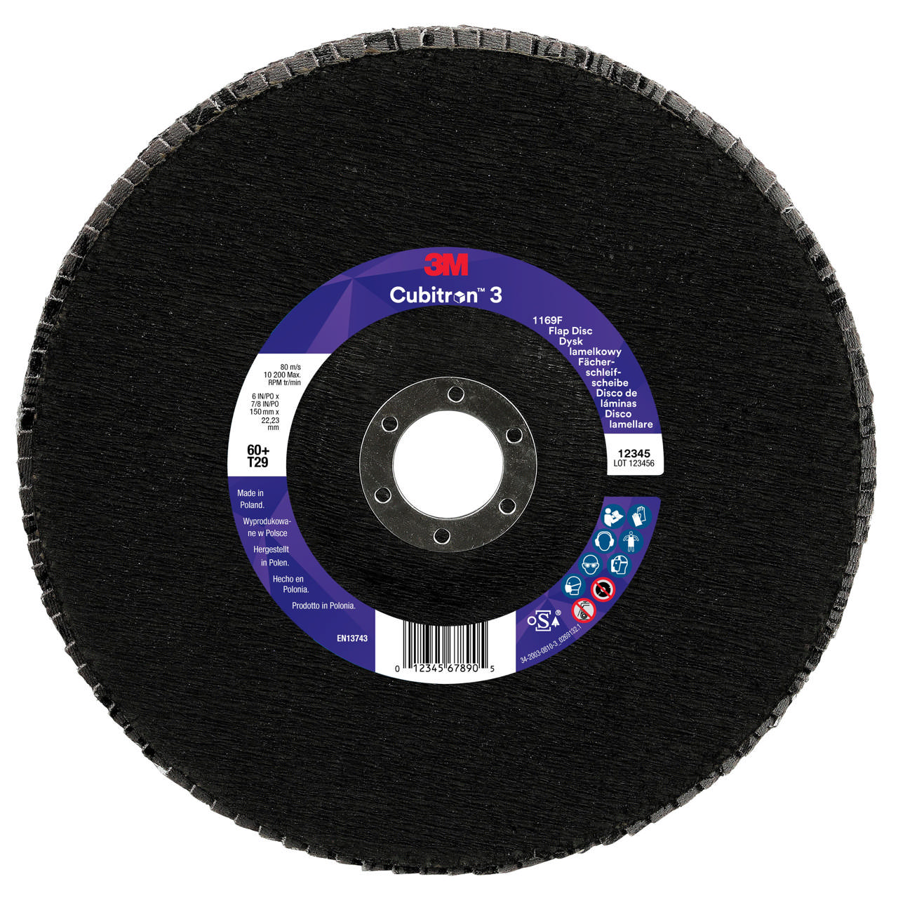 3M Cubitron 3 Fan-Shaped Sanding Disc 1169F