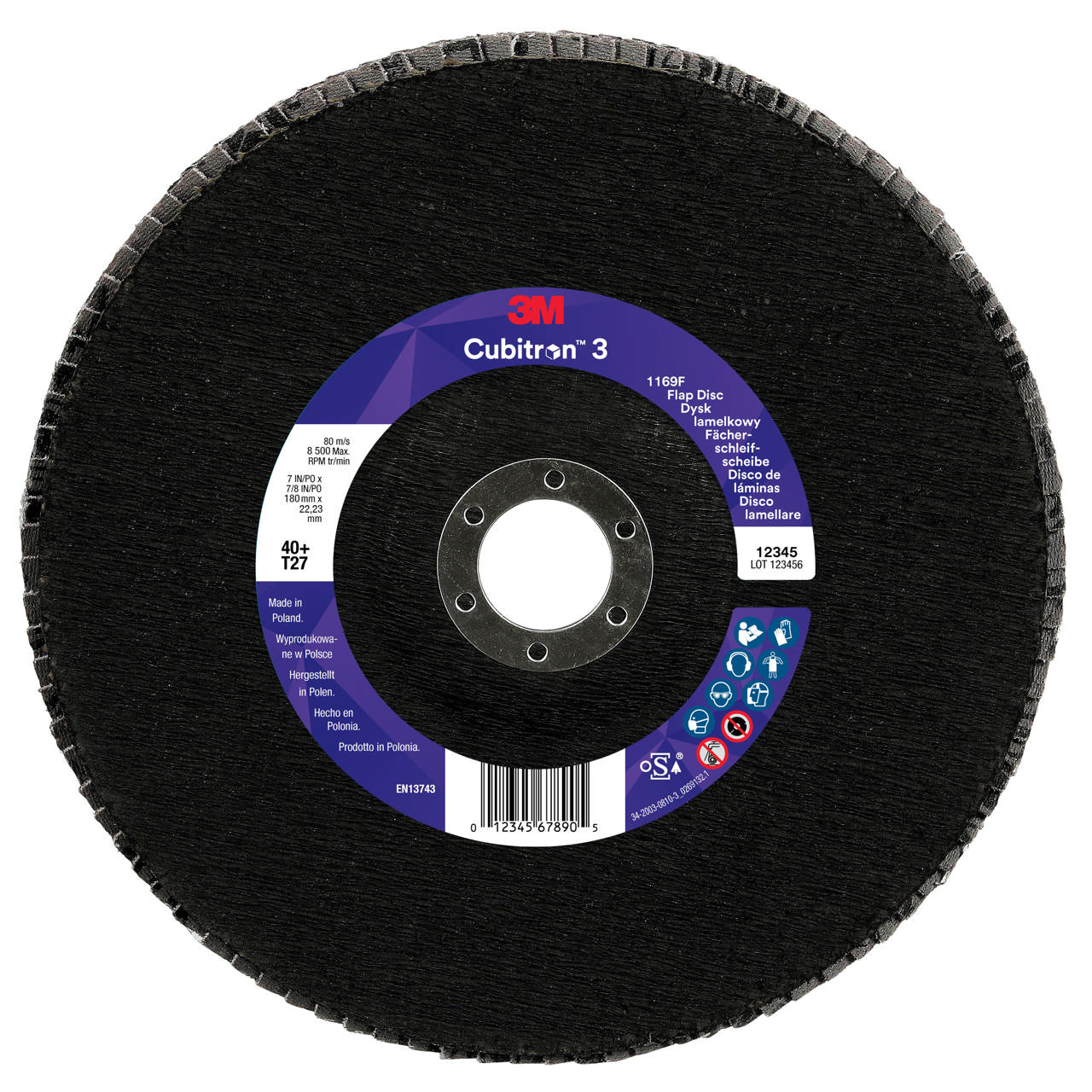 3M Cubitron 3 Fan-Shaped Sanding Disc 1169F