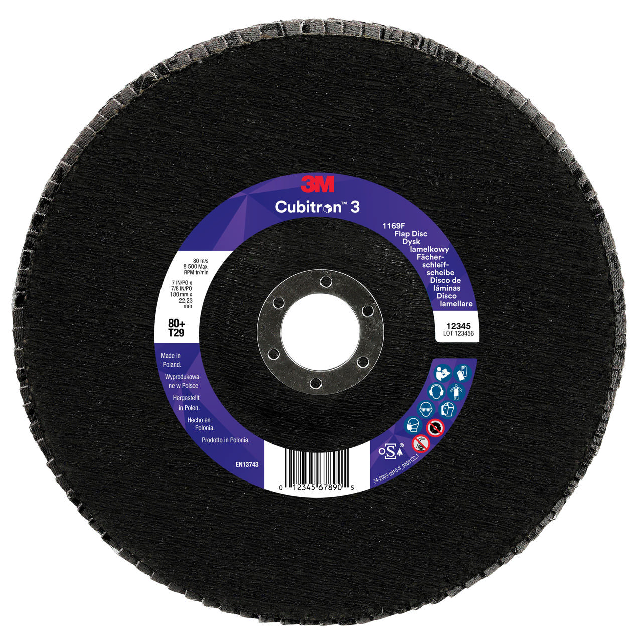 3M Cubitron 3 Fan-Shaped Sanding Disc 1169F