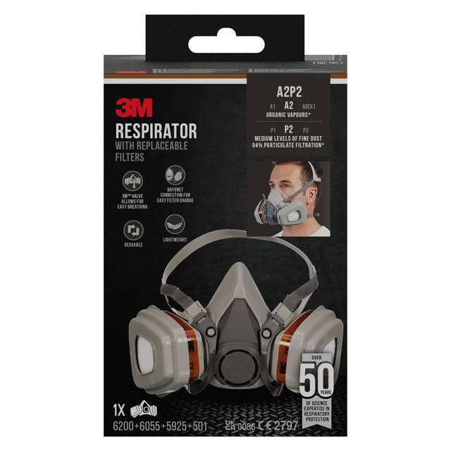 3M Half-Face Mask Set 6002C A2P2